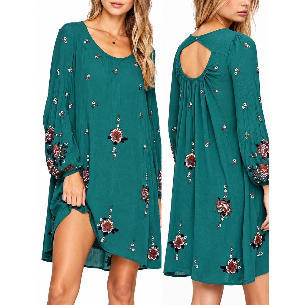 Free People Oxford Embroidered Mini Dress | Large